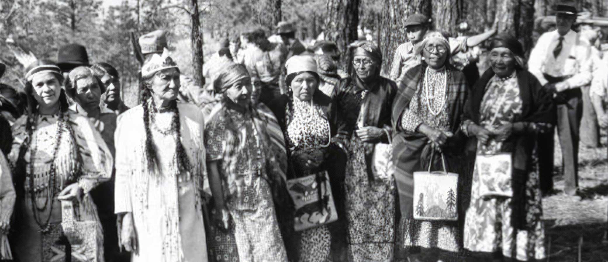 Historical image of Sinixt women at the Ceremony of Tears