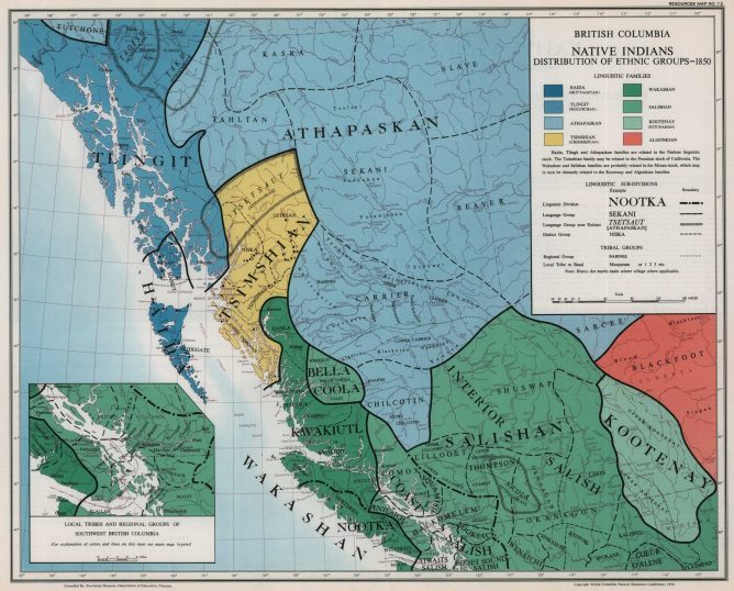 Map showing Sinixt (Lakes) territory.